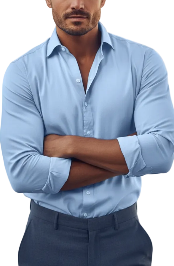 Men’s Long Sleeve Button Front Collared Shirt