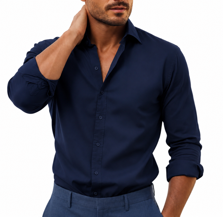 Men’s Long Sleeve Button Front Collared Shirt