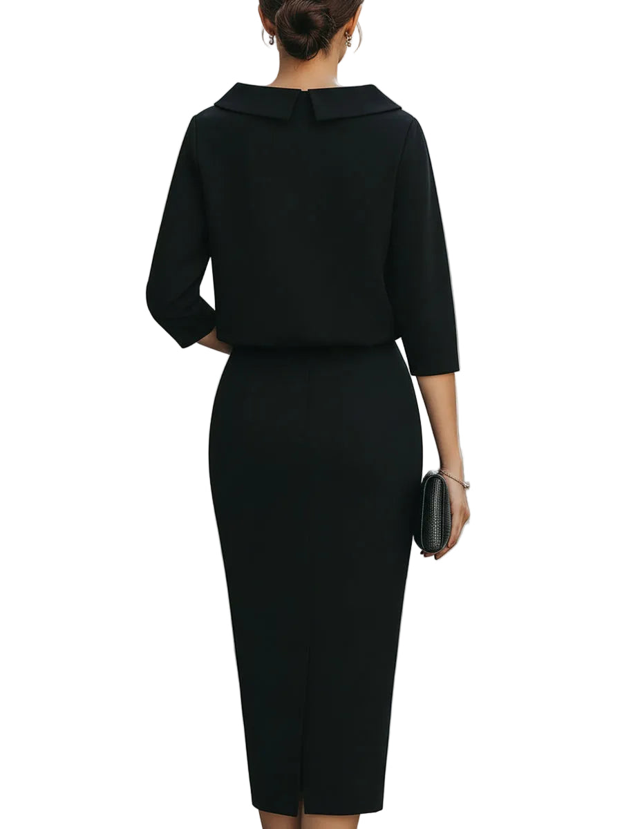 Women’s Boat Neck Top and Midi Skirt Two Piece Set