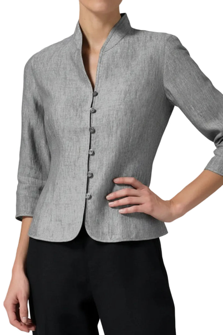 Women’s Button Front Blazer with Stand Collar