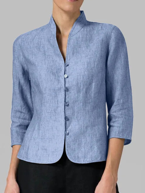 Women’s Button Front Blazer with Stand Collar