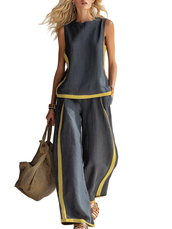 Women’s Sleeveless Top Wide Leg Pants Two Piece Set