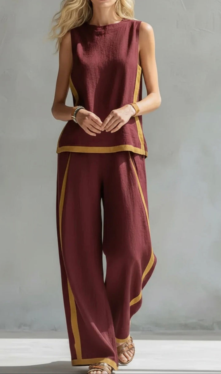 Women’s Sleeveless Top Wide Leg Pants Two Piece Set