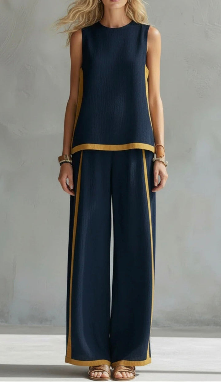 Women’s Sleeveless Top Wide Leg Pants Two Piece Set