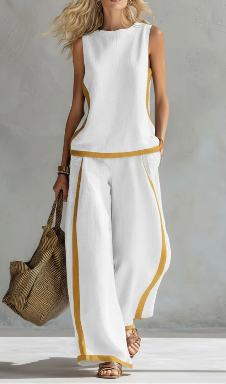 Women’s Sleeveless Top Wide Leg Pants Two Piece Set