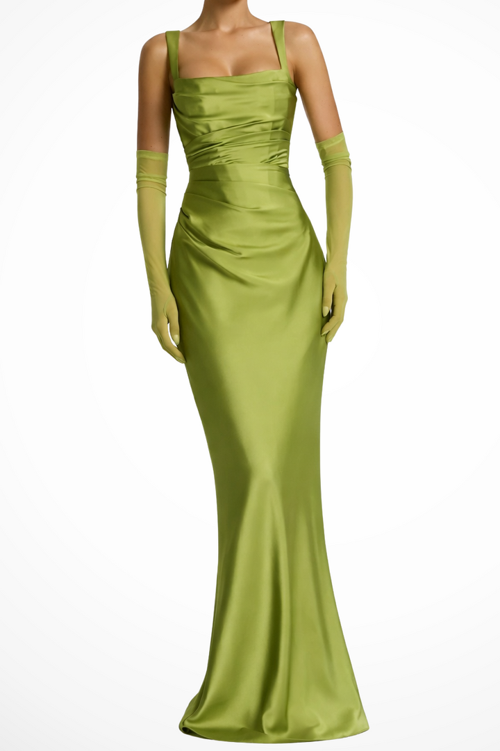 Women’s Square Neck Ruched Maxi Dress